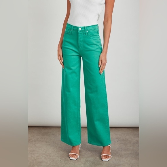 New! Rails The Getty High Rise Wide Leg Jeans in Emerald Green Size 25 🤍 - Picture 6 of 14
